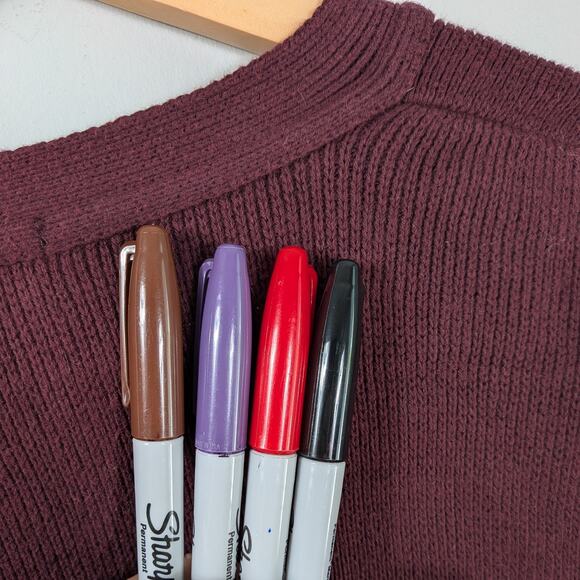 Vintage Bill Blass Cardigan Sweater Mens L Red 90S Cotton Usa Button Vneck Work - Picture 6 of 9